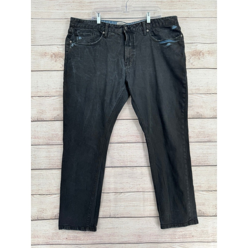 Mursaki Jeans‎ Mens 42 Black Ruben Campos Distressed Straight Leg Denim